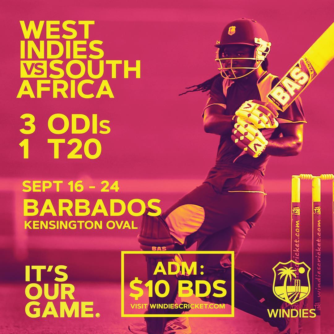 West Indies vs South Africa 1st T20I Kensington Oval